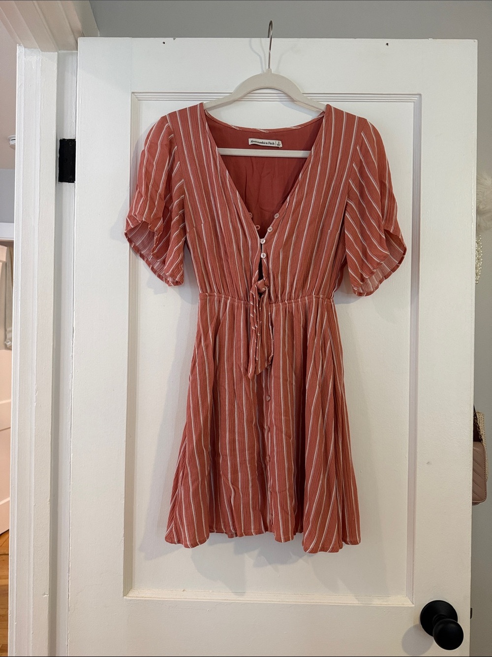 Abercrombie & Fitch Striped Tie-Front Mini Dress